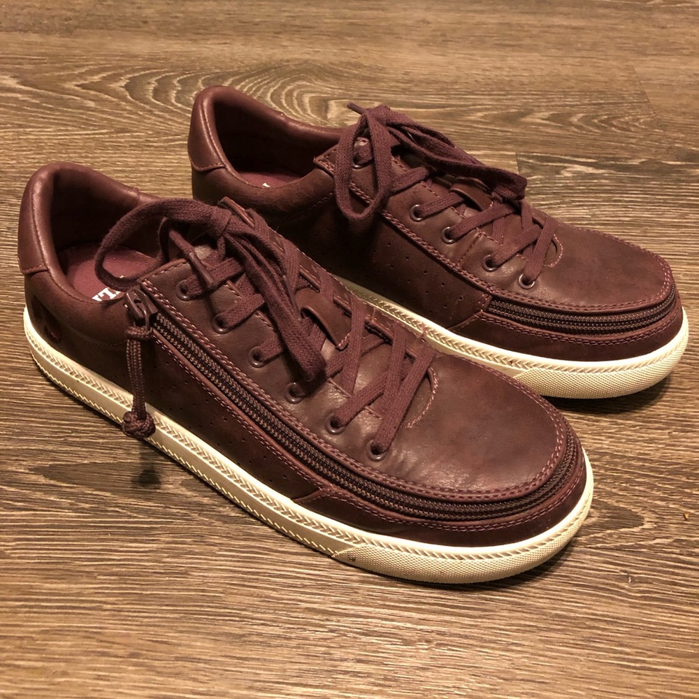 Billy Footwear low top sneaker, women’s 8.5, deep purple, zip-up sneaker